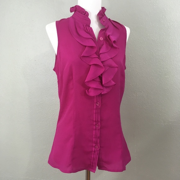 front ruffle blouse